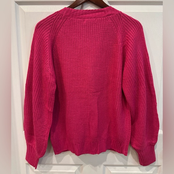 Zeagoo Chunky Knitted Cardigan Long Sleeve Women’s Size Small Raspberry NWT - Picture 3 of 9